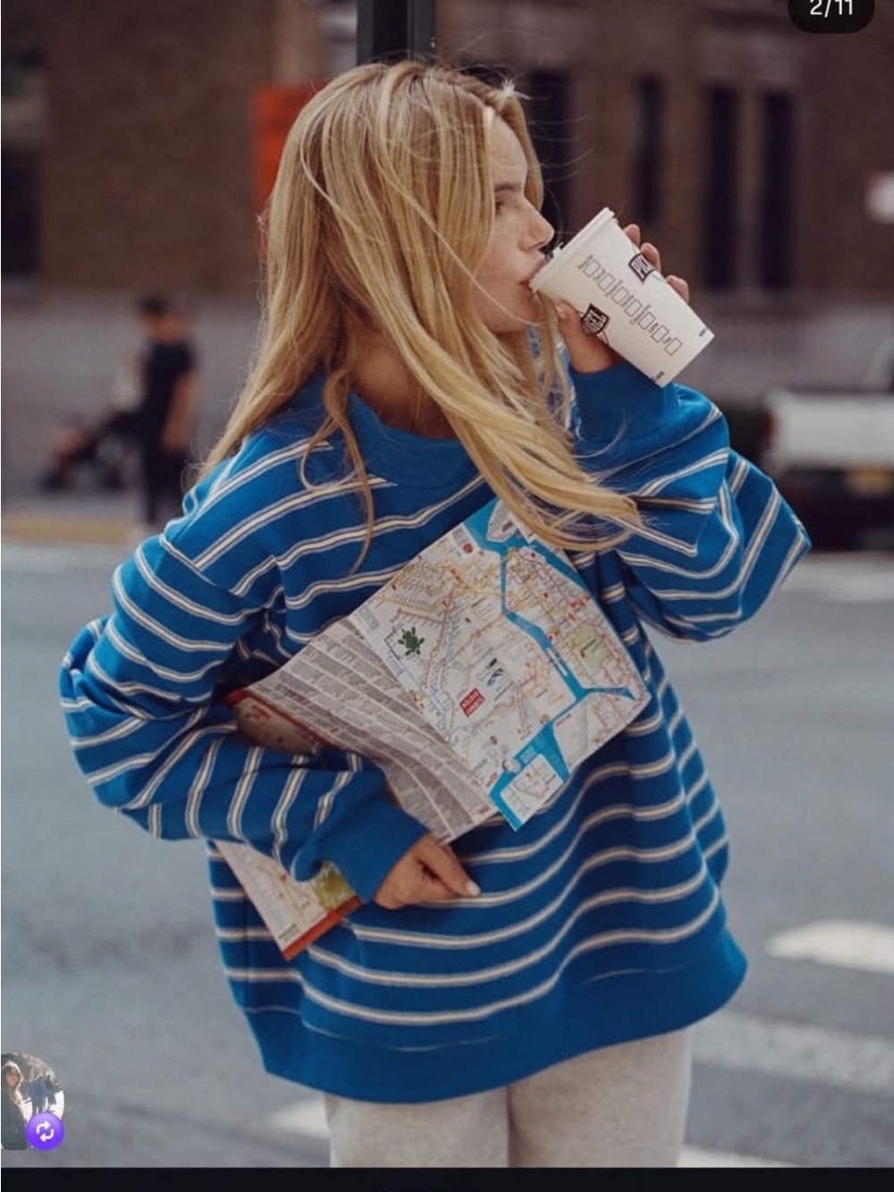 New PARKE NYC Pop Up Striped Mockneck Embroidered Sweatshirt